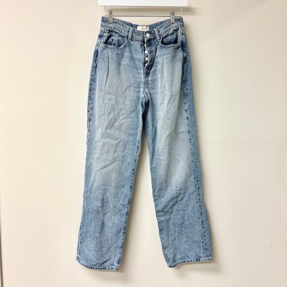 Triarchy Cotton Blend High Waisted Denim Straight Jeans Blue Women's Size 24 - Picture 1 of 4